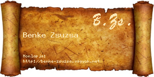 Benke Zsuzsa névjegykártya