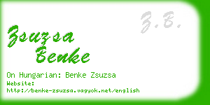 zsuzsa benke business card